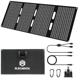 ELECAENTA60WソーラーパネルPD30WQC3.0DC18V充電対応小型軽量IP68防水ソーラーパネル折りたたみ式ETFE単結晶ソーラーチャージャースマホ/タブレット/モバイルバッテリー/ポータブル電源充電用車…