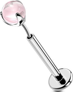 OUFERHelixEarring16GTitaniumThreadlessLabretPiercingJewelleryPushinLipStudLipPiercingJewelleryConchTragusBar