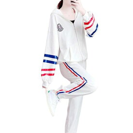 [Vincenthouse]スポーツウェアレディース上下セットトレーニングジャージトラックスーツヨガウェアスウェットランニングウェアジムウェア部屋着薄手トレーナー快適吸汗速乾XL