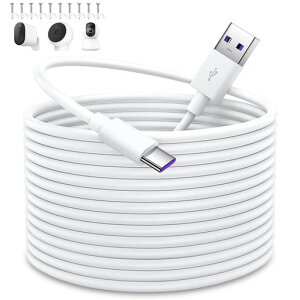 USBType-C�P�[�u��10MUSBAtoUSBC�P�[�u���h�ƃJ�������d�Ή�XiaomiMi�J����2K/�X�}�[�g�J����C400/EZVIZ/YESKAMO/WyzeCam/NestCam/Xbox�R���g���[���[�Ή�