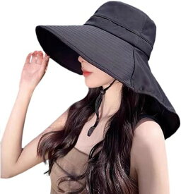 [CARLIEKLOSS]ハットUVカット日除け帽子コンパクト軽量通気自転車サンバイザー紫外線対策防水通気速乾レディース大きいサイズ春夏ブラックFree
