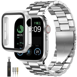 [FALSAD]�V�^AppleWatch�o���h�X�e�����X46mm/42mm/44mm/40mm/45mm/41mm�ی�P�[�X�t���Ή�Se3/Se2/Se/Series11/10/9/8/7/6/5/4�A�b�v���E�H�b�`