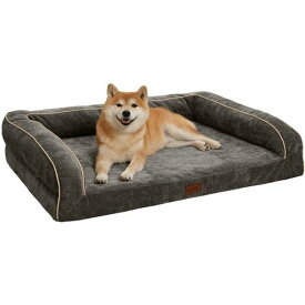 EMME 耐噛み 犬用ベッド 防水 丈夫 ペットベッド 洗える シェニール生地 柔らか ペットソファー 小型犬 中型犬対応 犬 ソファーベッド 耐久性 高反発 抗菌防臭 ペットクッションあごのせペ…