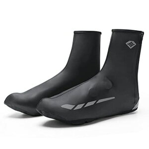 【サンティック】Santicシューズカバーロードバイク自転車サイクルシューズカバー春夏梅雨対策防雨防水ウィンドブレーク(ブラックM)