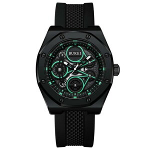 BUREI腕時計メンズアナログクオーツブラックスポーツうで時計ビジネス防水仕事通勤紳士おしゃれ人気シンプルビジネスおしゃれ父の日プレゼントメンズウォッチ