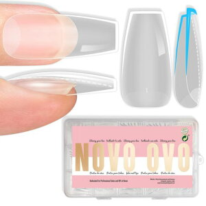 NOVO OVO Medium Coffin Nail Tips Extra Thick Press on No C Curve �~�f�B�A���R�t�B���l�C���`�b�v �Ɍ� �v���X�I�� C�J�[�u�Ȃ� �\�t�g�W�F�� �i�`�������t�F�C�N�l�C���G�N�X�e���V����