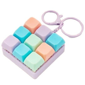 キーボード キーホルダー フィジェット 9ボタン ストレス解消 指のおもちゃ 大人 カラーフィジェットキーボード (C)