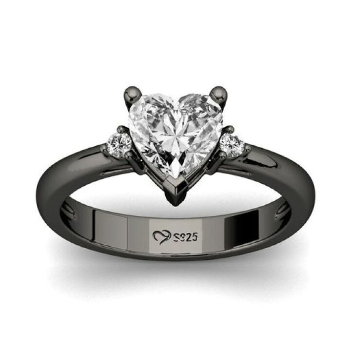 楽天市場】[Jeulia]レディースリング婚約・結婚指輪3ストーンハート 