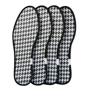 インソール格子模様消臭綿インソール草香【2足4枚】足裏ふわふわ素足で着こなせる軽薄で通気性よい蒸れない人間工学に基づいた衝撃吸収中敷き土踏まずかかとライトウエイユニセック…