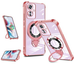 OPPOReno11A�P�[�X�N���A�c�����Ή������O�}�O�l�b�g����MagSafe�Ή�CPH2603�X�}�z�P�[�X�l�p�G�A�N�b�V�����ϏՌ�TPU���b�L���H�X�g���b�v�t���\�t�g�P�[�X���@�\�X�^���h�t���I�b�|���m11a�c