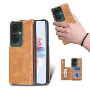 for OPPO Reno11 A �P�[�X �X�^���h�@�\ �P�[�X IC�J�[�h���[ �J�[�h �w�ʃJ�[�h���[ ���ƉE�̓d�b�P�[�X�𔽓]�A�V���v���ȃ��g���ȃt�@�b�V�����A�h���Ɩh���d�b�z���_�[�A���@�\���z���[�c