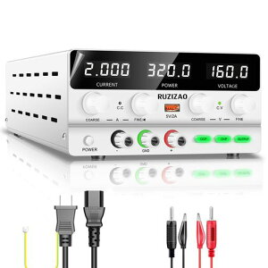 RUZIZAO安定化電源160V2A300W4桁電圧電流電力水平スクリーン表示スイッチング電源エンコーダ微調整粗調整DC可変直流安定化電源電気制御機器自動切替高精度低雑音直流電源自動温度制御冷却…