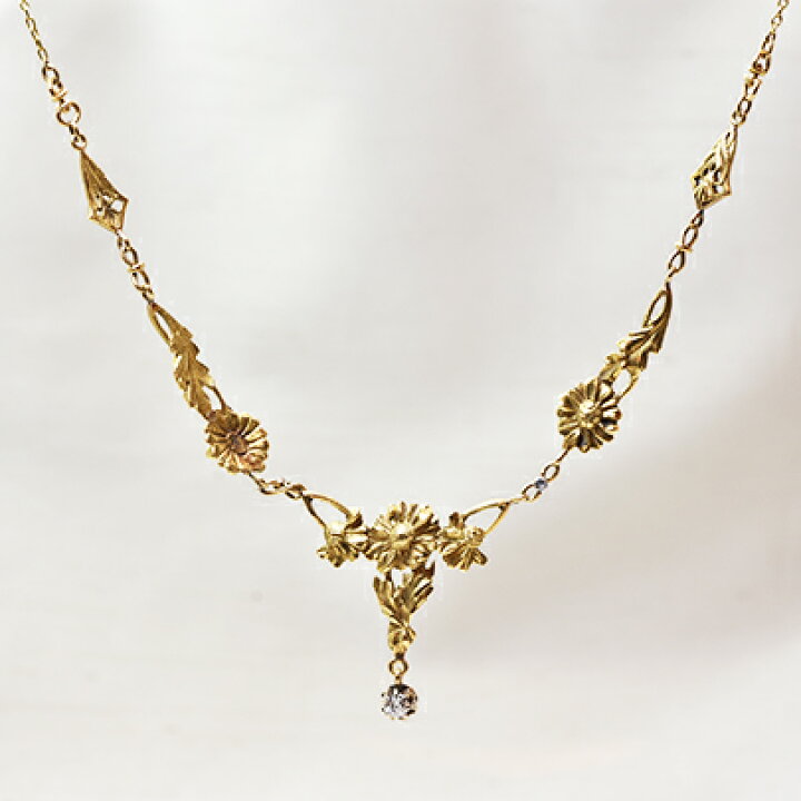 楽天市場】アンティークジュエリー 18ct ダイヤモンド ネックレス  