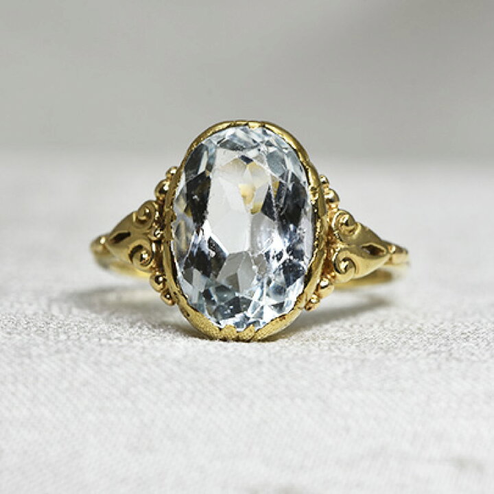 楽天市場】アンティークジュエリー8ct アクアマリン リング 指輪 