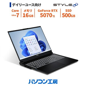 �m�[�g�p�\�R�� �V�i 16�^/Core Ultra 7 255HX/RTX 5070 Ti/16GB/500GB SSD/Windows 11 BTO