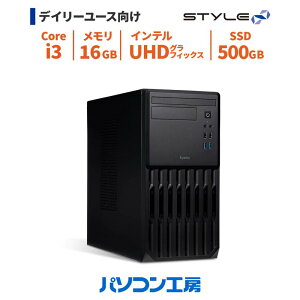 3�N�ۏ� �f�X�N�g�b�v�p�\�R�� �V�i Core i3-14100/16GB/500GB SSD/Windows 11 BTO