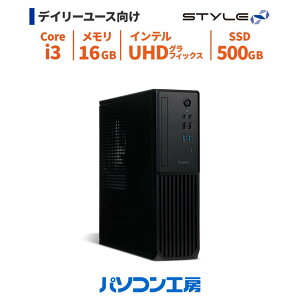 3�N�ۏ� �f�X�N�g�b�v�p�\�R�� �V�i Core i3-14100/16GB/500GB SSD/Windows 11 BTO