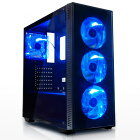 サイズ SIRIUS (シリウス) ATX対応 PCケース 2面強化ガラス + ブルーLEDファン4基標準搭載