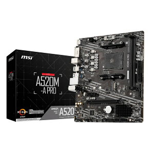 MSI A520M-A PRO AMD A520�`�b�v�Z�b�g���� microATX�}�U�[�{�[�h �������[�X���b�g×2�̃V���v���Ń��[�Y�i�u��