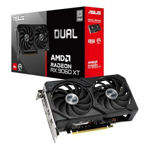 ASUS DUAL RX9060 XT�APCIe5�A8GB DDR6�AHDMI�A2DP�A�R���p�N�gSFF-Ready�B
