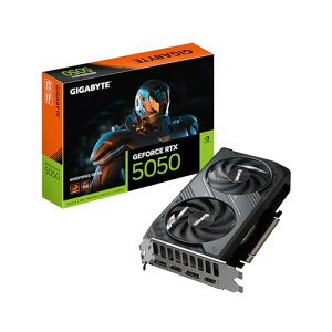 Gigabyte GeForce RTX 5050 WINDFORCE OC 8G �O���t�B�b�N�X�J�[�h - 8GB GDDR6�A128�r�b�g�APCI-E 5.0�A2587MHz�R�A�N���b�N�A2 x DP�A2 x HDMI�ANVIDIA DLSS 4�AGV-N5050WF2OC-8GD�B