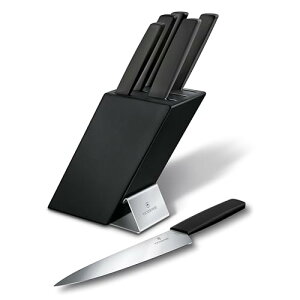 VICTORINOX(�r�N�g���m�b�N�X) ��Z�b�g ��X�^���h �H��@�Ή� �J�g�����[�u���b�N�ƃi�C�t6�{�Z�b�g �u���b�N �l�X�Ȍ`��̃i�C�t��n�T�~�����[�ł��閜�\�u���b�N�ƃi�C�t�̃Z�b�g 
