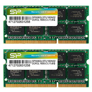�V���R���p���[ �m�[�gPC�p������ 1.35V (��d��) DDR3L 1600 PC3L-12800 8GB2�� 204Pin Mac �Ή� SP016GLSTU160N22