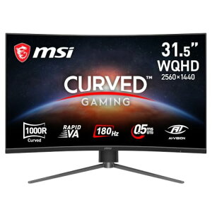 MSI �Q�[�~���O���j�^�[ MAG 325CQPF E18 31.5�C���`/WQHD/RAPID VA/180Hz/0.5ms�iGTG�A�ŏ��l�j/FreeSync/HDR/HDMI2.0b/DP1.4a/VESA100/���[�J�[3�N