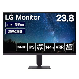 LG ���j�^�[ �f�B�X�v���C LG UltraGear 24G411A-B 23.8�C���`/19201080/120Hz�i�I�[�o�[�N���b�N�� 144Hz�j/IPS/sRGB 99%/HDR/�A���`�O���A/HDMI/DisplayPort/VRR(FreeSync/G-SYNC Compatible)/�t���b�J�[�Z�[�t/�u���[���C�g