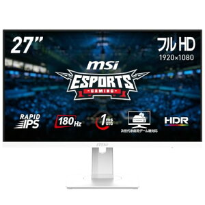 MSI �Q�[�~���O���j�^�[ MAG 274PFW 27�C���`/�t��HD/RAPID IPS/180Hz/1ms(GTG)/Adaptive-Sync/HDR/AI�r�W��������/HDMI 2.0/DP 1.2a/�c����]��������/���[�J�[3�N