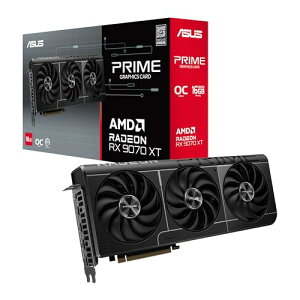 ASUS Prime RX9070 XT OC�APCIe5�A16GB DDR6�AHDMI�A3DP�A3030MHz�N���b�N�A�I�[�o�[�N���b�N�A�R���p�N�gSFF-Ready�B
