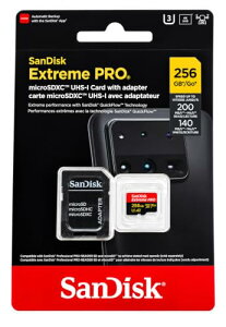 microSDXC 256GB SanDisk Extreme PRO SDSQXCD-256G-GN6MA R:200MB/s W: 140MB/s UHS-I U3 V30 4K Ultra HD A2 Compatible with SD Adapter Included [���s�A���i]