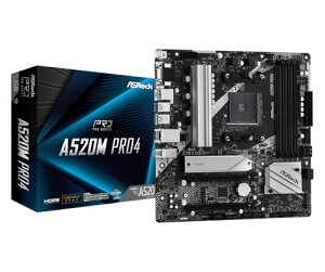 ASRock AMD Ryzen 4000/5000�V���[�Y(Soket AM4)�Ή� A520�`�b�v�Z�b�g���� Micro ATX �}�U�[�{�[�h �����iA520M Pro4 ���ő僁����128GB�Ή�