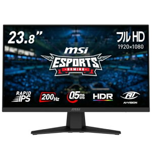 MSI �Q�[�~���O���j�^�[ MAG 244F 23.8�C���`/�t��HD/RAPID IPS�p�l��/200Hz/0.5ms(GTG)/Adaptive-Sync/HDR/HDMI 2.0b/DP1.2a/VESA100/���[�J�[3�N