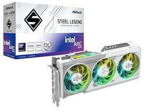 ASRock Intel Arc B580 Steel legend PCIe 4.0�Ή� 2.8GHz 12GB OC GDDR6���� �r�f�I�J�[�h �����i B580 SL 12GO