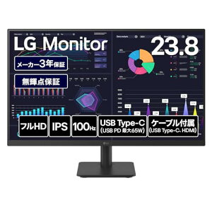 LG ���j�^�[ �f�B�X�v���C 24MS530B-B 23.8�C���`/�t��HD(19201080)/100Hz/IPS/�A���`�O���A/HDMI2/USB Type-C(USB PD65W)/�t���b�J�[�Z�[�t/�u���[���C�g�ጸ���[�h/�F�o����/3�N���S���P�_