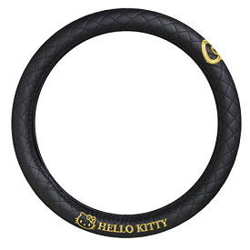 セイワ(SEIWA) 車内用品 ハンドルカバー ハローキティ KT488 ブラックゴールド HELLO KITTY