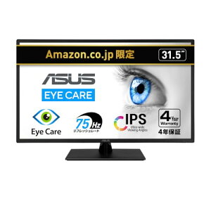 ASUS ���j�^�[ Eye Care VA329HE-J 31.5�C���` / �t��HD (1920 x 1080) / IPS / HDMIx2 / 75Hz / �u���[���C�g�y��/�t���b�J�t���[/VESA�Ή� / 4�N / �������K�i