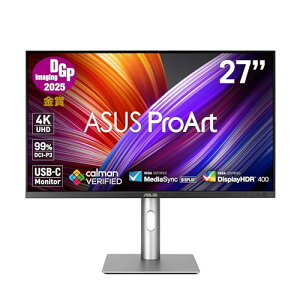 ASUS 4K ���j�^�[ ProArt PA279CRV-J / 27�C���` / DGP�C���[�W���O�A���[�h2025 ���� / IPS/HDMI/DisplayPort/USB Type-C(96W���d) / 99% DCI-P3 / 99% Adobe RGB/�F���x��E 2 / VESA DisplayHDR 400 / �G���S�m�~�N�X�X�^���h/������