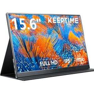 KEEPTIME ���o�C�����j�^�[ 15.6�C���` 1920*1080 ���o�C���f�B�X�v���C �|�[�^�u�����j�^�[ IPS�t���p�l�� ������� ���^ �y�� �}�O�l�b�g�ی�J�o�[�t�� USB Type-C �~�jHDMI PS4/XBOX/Sw-itch/PC/Mac�Ȃ�