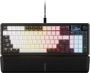 CORSAIR VANGUARD 96 �Q�[�~���O�L�[�{�[�h 96% �z�� ���J�j�J�� - MLX Pulse ���j�A�X�C�b�`, LCD�X�N���[��, Flashtap SOCD, 8000Hz, Elgato Stream Deck �A�g - �p��z�� QWERTY - �u���b�N���z���C�g CH-91E921I-NA
