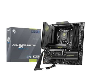 MSI MAG B860M MORTAR WIFI Intel Core Ultra(Series2) LGA1851�Ή� Intel B860�`�b�v�Z�b�g���� Micro-ATX �}�U�[�{�[�h MB6682