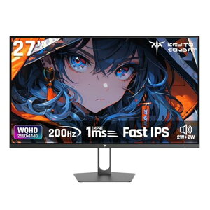 KTC 27�C���`�Q�[�~���O���j�^�[ WQHD (2560x1440) Fast IPS 200Hz (210OC�\�j1ms(MPRT) 131%sRGB HDR400 ��u���[���C�g �t���b�J�[�t���[ FreeSync G-Sync�Ή� PS5�Ή� HDMI2.02 DP1.42 VESA 100*100 H27T22C-3