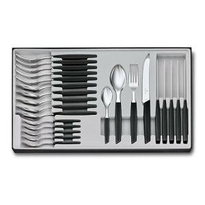 VICTORINOX(�r�N�g���m�b�N�X) �J�g�����[�Z�b�g �H��@�Ή� �t�H�[�N�X�e�[�L�i�C�t�X�v�[��24�{�Z�b�g �u���b�N �H����ʂ�l�ԍH�w�Ɋ�Â����G���K���g�ȃe�[�u���Z�b�g �J�g�����[ �e�[