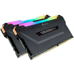 CORSAIR VENGEANCE RGB PRO DDR4 ������ 16GB�i8GB2�j�ő�3200MHz�Ή� AMD EXPO Intel XMP�Ή� CL16 �f�X�N�g�b�vPC�p �u���b�N CMW16GX4M2Z3200C16