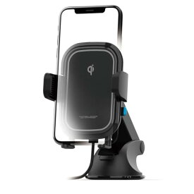 カシムラ 車載 スマホホルダー 15W キャパシタ付 吸盤取り付け スマホ手帳ケース対応 エンジンOFFでもアームが開閉 NKW-23