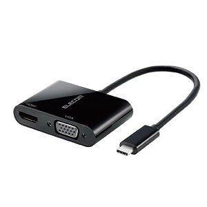 �G���R�� �h�b�L���O�X�e�[�V���� USB-C HDMI �ϊ� TYPE-C - HDMI VGA ( D-sub15�s�� ) �ϊ��A�_�v�^ �u���b�N iPhone 16/16 Pro/16 Pro Max/16 Plus �Ή����؍� AD-CHDMIVGABK