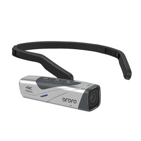 ORDRO EP8 4K ビデオカメラ 60 fps Vlog ウェアラブル式 カメラ，二軸防振搭載，Wi-Fi制御，高速充電サポート [単品,ホワイト]