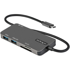 StarTech.com USB Type-Cマルチ変換アダプター/4K HDMI/100W USB PD/SD microSD スロット/3ポートUSB 3.0 ハブ/タイプC対応マルチハブ/本体一体型30cmケーブル DKT30CHSDPD グレー