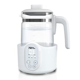 HEYVALUE 調乳ポット 電気ケトル 電気ポット 温度調節 保温機能付き プリセット 大容量 1.2L コーヒー/紅茶/調乳 耐熱ガラス